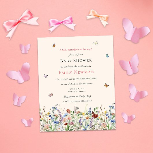 Papier Papillons et Baby shower budgétaire Fleur sauvage