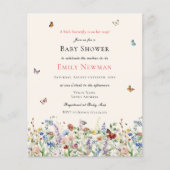 Papier Papillons et Baby shower budgétaire Fleur sauvage (Devant)