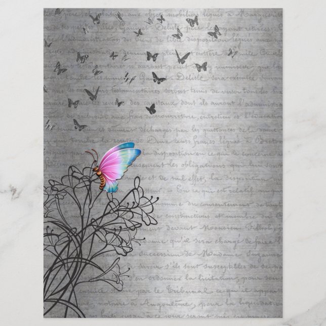 Papier Papillons et Calligraphie  (Devant)