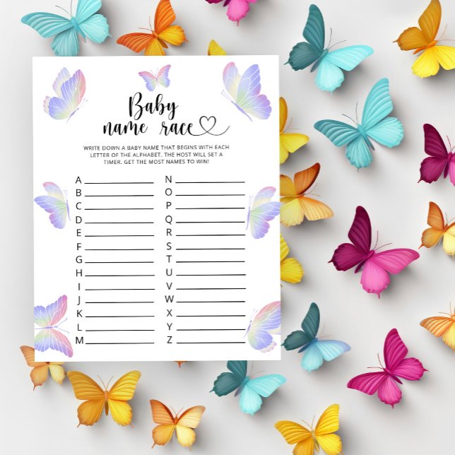 Papier Papillons - Jeu de course de prénoms pour bébé (Créateur téléchargé)