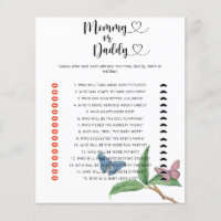Papillons - jeu pour baby shower « maman ou papa »
