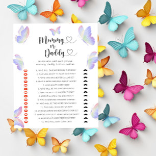 Papier Papillons - maman ou papa jeu de baby shower