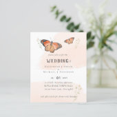 Papier Papillons Paradise Faire-part de mariage aquarelle (Debout devant)