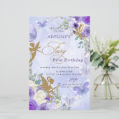 Papier Papillons Purple Budget Fairy Premier anniversaire (Debout devant)