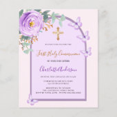 Papier Papillons rose pourpre arc Première communion (Devant)