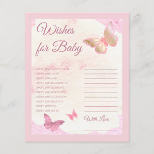 Papier Papillons roses Baby showers Voeux pour bébé