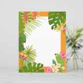 Papier Paradis tropical blanc orange (Debout devant)