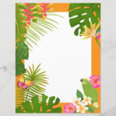 Papier Paradis tropical blanc orange (Devant)