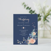 Papier Paradise Marine Coral Floral Mariage Invitations (Debout devant)