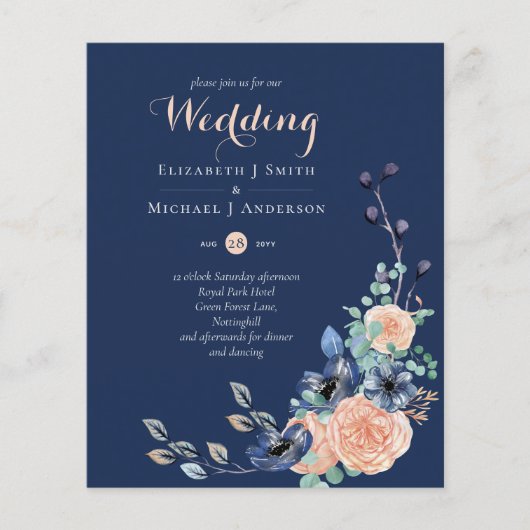 Papier Paradise Marine Coral Floral Mariage Invitations (Devant)