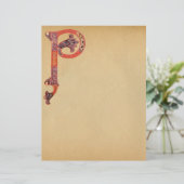 PAPIER PARCHEMENT DE MONOGRAMME P CELTIQUE (Debout devant)