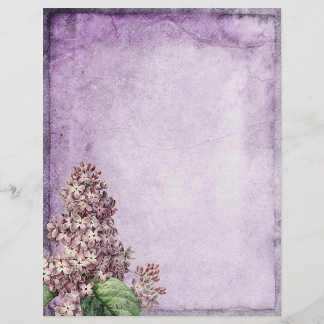 Papier Parchemin floral Vintage Lilac (Devant)