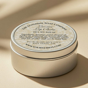 Papier parchemin style baume en étiquette