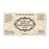 Papier parchemin Tan vintage cadre étiquette cosmé (Devant)