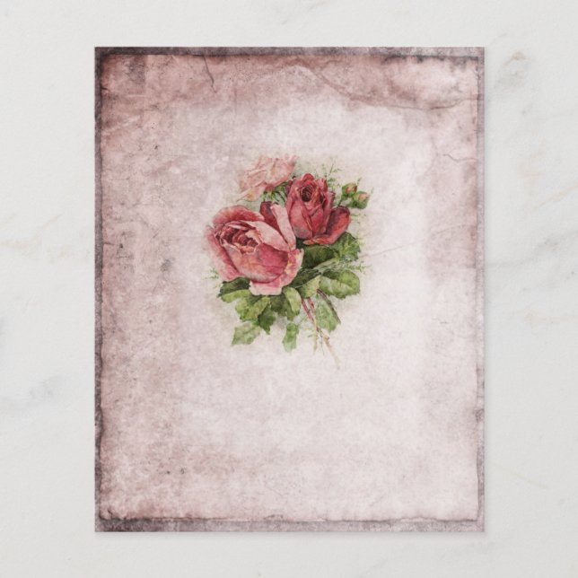 Papier Parchemin vintage rose vieux (Devant)