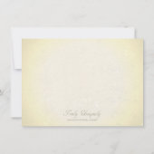 Papier parcheminé vintage de faire-part de mariage (Dos)