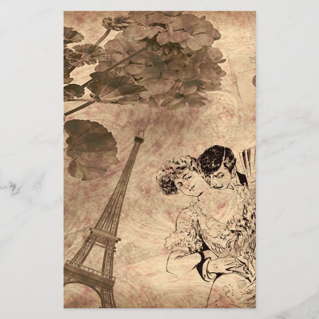 Papier Paris romantique Vintage (Devant)