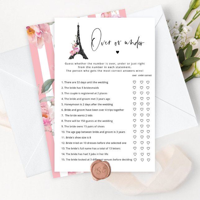 Papier Paris thème au-dessus ou sous la douche nuptiale (Créateur téléchargé)