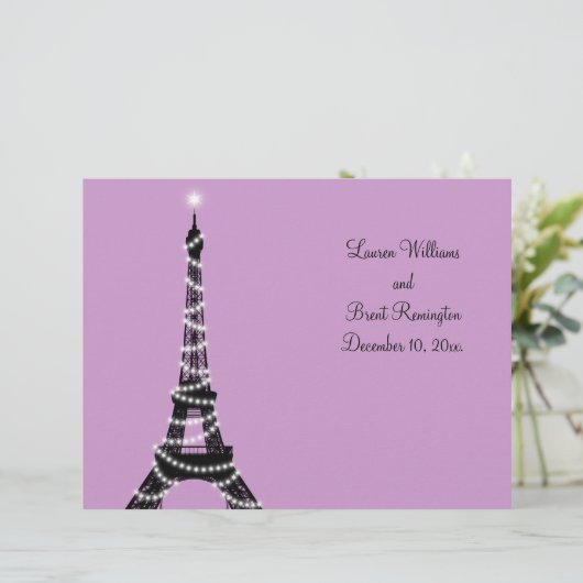 Papier Paris Twinkles Wedding Program (Debout devant)