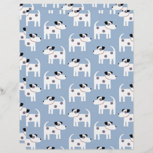 Papier Parson Jack Russell Terrier Chien Motif bleu