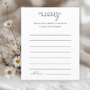 Papier Partager une présence de service funéraire en mémo