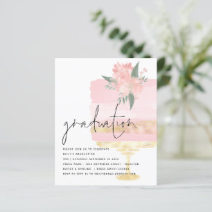 Papier Parti de graduation de gâteau rose or budget