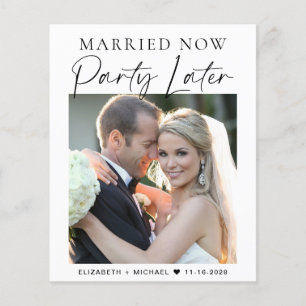 Papier Parti Marié Maintenant Plus Tard Photo Mariage
