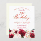 Papier PARTI SURPRISE BUDGET 75e anniversaire Rose rose r (Devant / Derrière)