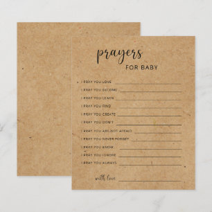 Papier Partie artisanale rustique prières pour bébé
