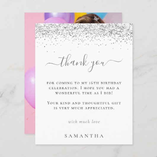 Papier Parties scintillant argent budget Doux photo 16 Me (Devant / Derrière)