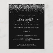 Papier Parties scintillant argent budget Hen Night Black  (Devant)