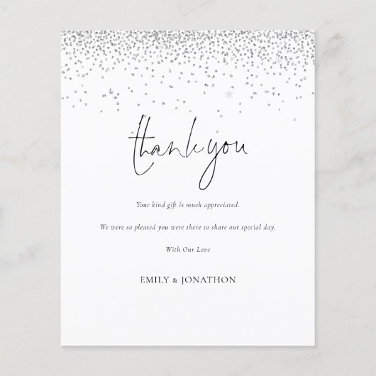 Papier Parties scintillant argent budget Mariage photo Me (Devant)