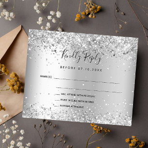 Papier Parties scintillant argent élégant mariage budget