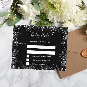Papier Parties scintillant argent noir scintille budget m
