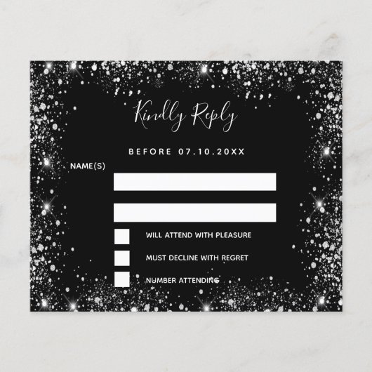 Papier Parties scintillant argent noir scintille budget m (Devant)