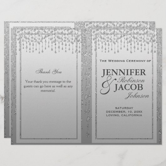 Papier Parties scintillant argentée (Devant / Derrière)