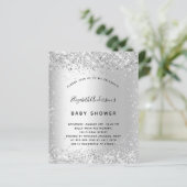 Papier parties scintillant baby shower argent (Debout devant)