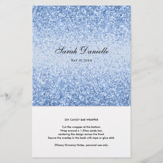 Papier Parties scintillant bleu clair Confetti Candy Bar (Devant)