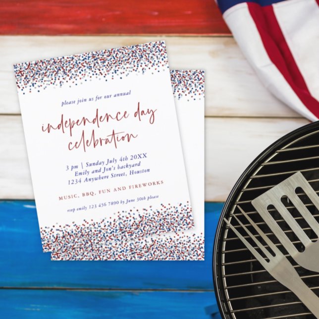 Papier PARTIES SCINTILLANT BUDGET Bleu rouge 4 juillet Fê (Créateur téléchargé)