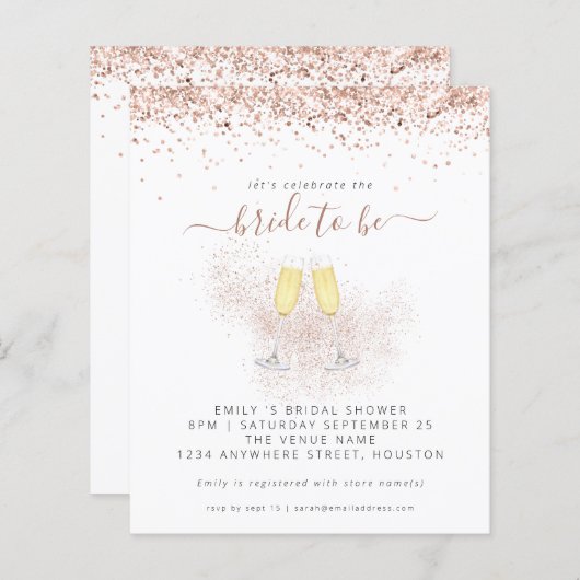 Papier Parties scintillant Budget Champagne Bridal Showba (Devant / Derrière)