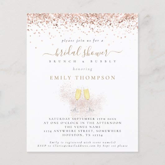Papier Parties scintillant Budget Champagne Bridal Showba (Devant)