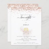 Papier Parties scintillant Budget Champagne Hen Night Inv (Devant / Derrière)