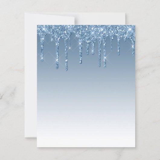 Papier Parties scintillant Budget Drip Blue Sweet 16 Invi (Dos)