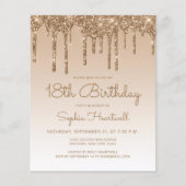 Papier Parties scintillant Budget Drip Gold 18e fête d'an (Devant)