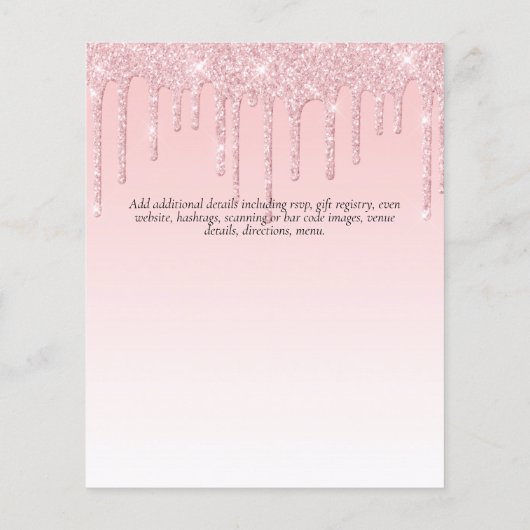 Papier PARTIES SCINTILLANT BUDGET Invitation Unicorn Baby (Dos)