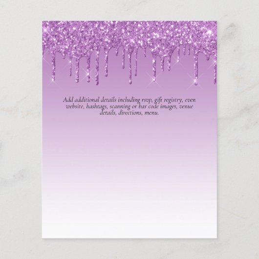 Papier PARTIES SCINTILLANT BUDGET Invitation Unicorn Baby (Dos)