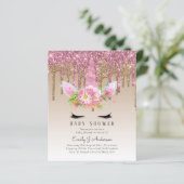 Papier PARTIES SCINTILLANT BUDGET Invitation Unicorn Baby (Debout devant)
