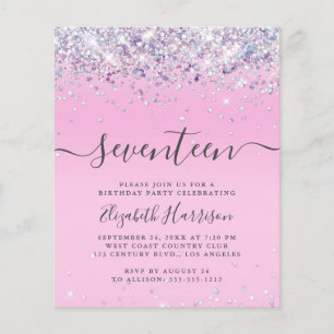 Papier Parties scintillant budgétaire 17e anniversaire In