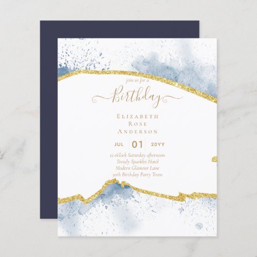 Papier PARTIES SCINTILLANT BUDGÉTAIRE Glam Agate Jolie fi (Devant / Derrière)