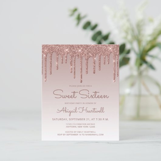 Papier Parties scintillant budgétaire Rose goutte or Swee (Debout devant)